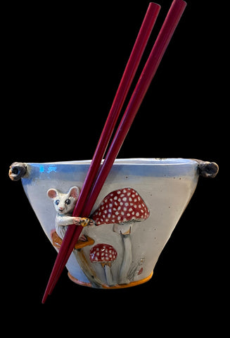 “Mice Holding Chopsticks” Bowl